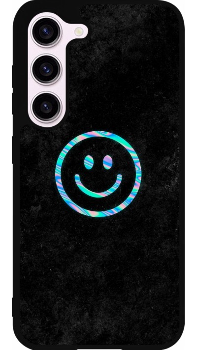 Coque Samsung Galaxy S23 FE - Silicone rigide noir Happy smiely irisé