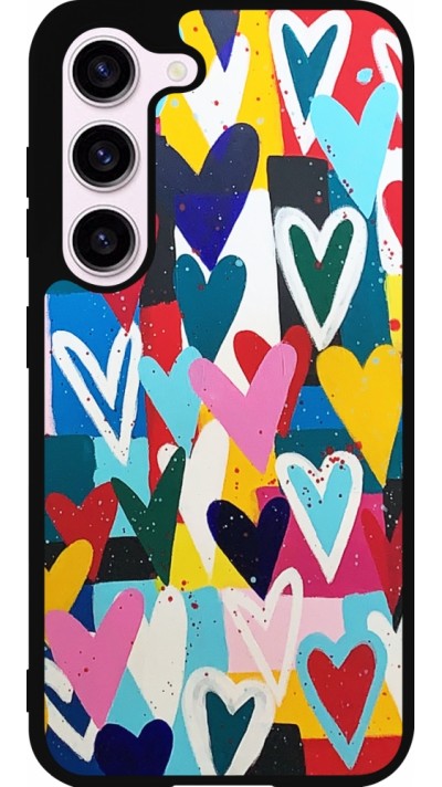 Coque Samsung Galaxy S23 FE - Silicone rigide noir Joyful Hearts