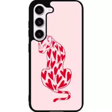 Coque Samsung Galaxy S23 FE - Silicone rigide noir Leopard with hearts 2026