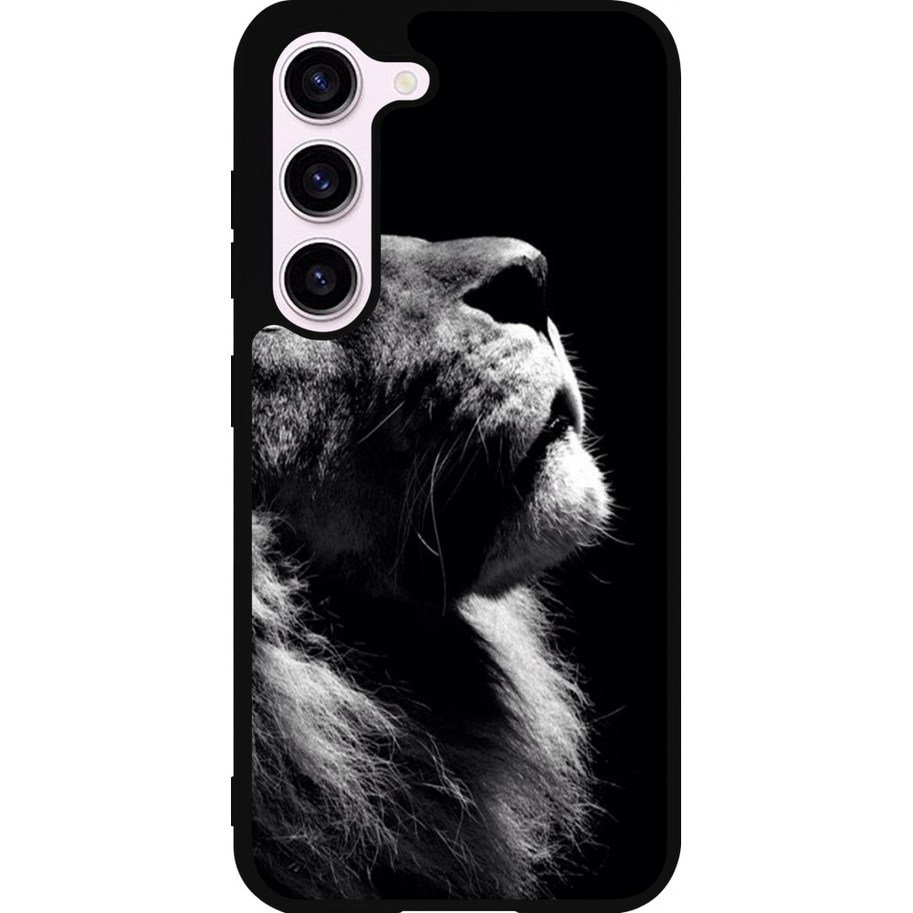 Samsung Galaxy S23 FE Case Hülle - Silikon schwarz Lion looking up