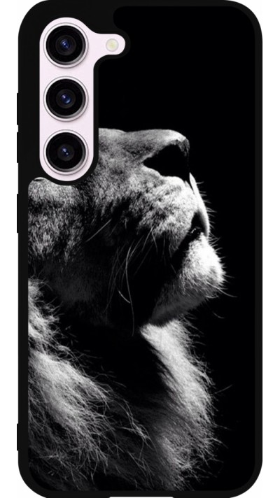 Coque Samsung Galaxy S23 FE - Silicone rigide noir Lion looking up