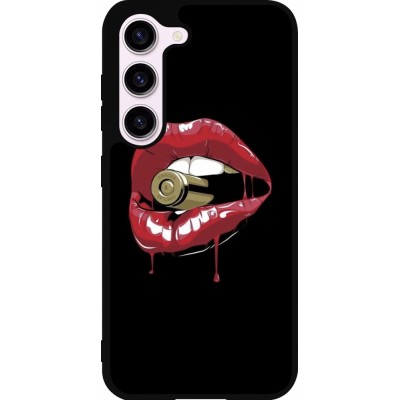 Samsung Galaxy S23 FE Case Hülle - Silikon schwarz Lips bullet