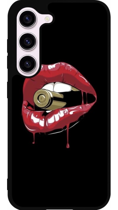 Samsung Galaxy S23 FE Case Hülle - Silikon schwarz Lips bullet