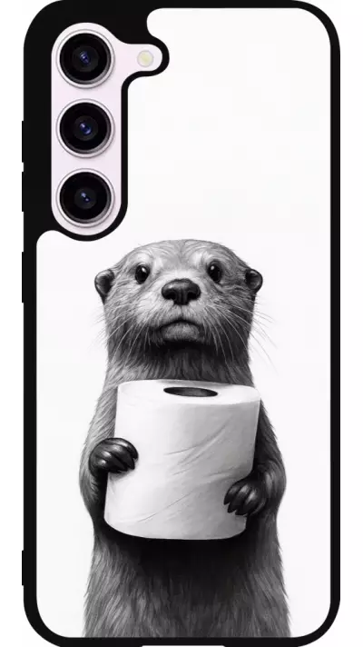 Coque Samsung Galaxy S23 FE - Silicone rigide noir Loutre papier de toilette