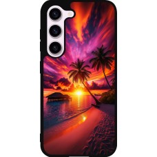 Coque Samsung Galaxy S23 FE - Silicone rigide noir Maldives Dusk Bliss