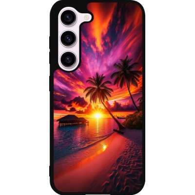 Samsung Galaxy S23 FE Case Hülle - Silikon schwarz Malediven Abenddämmerung Glückseligkeit