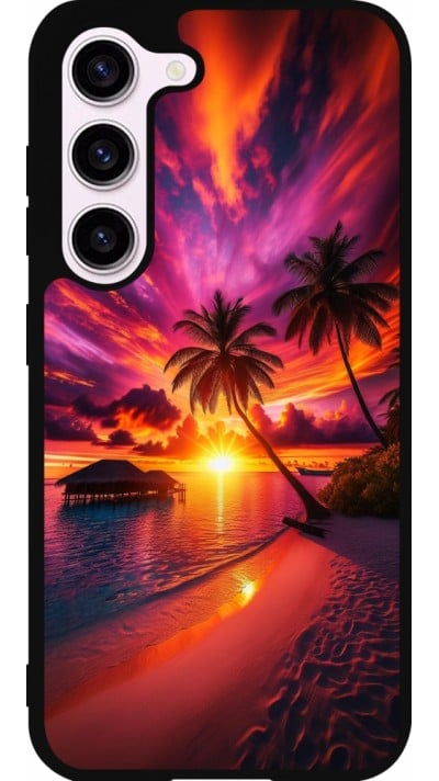 Coque Samsung Galaxy S23 FE - Silicone rigide noir Maldives Dusk Bliss
