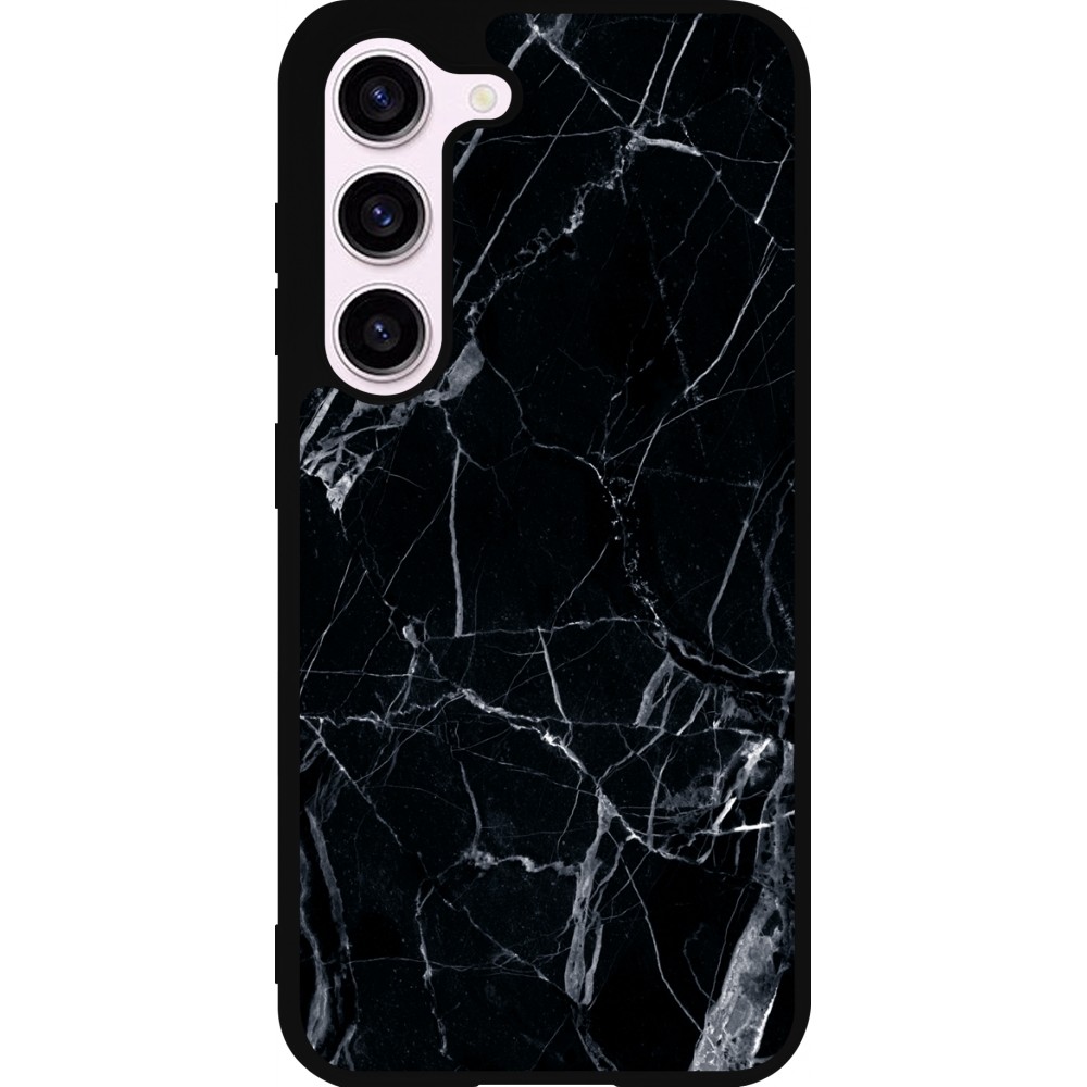 Samsung Galaxy S23 FE Case Hülle - Silikon schwarz Marble Black 01