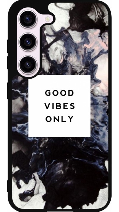 Coque Samsung Galaxy S23 FE - Silicone rigide noir Marble Good Vibes Only
