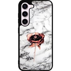 Coque Samsung Galaxy S23 FE - Silicone rigide noir Marble Rose Gold