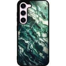 Coque Samsung Galaxy S23 FE - Silicone rigide noir Marbre vert majestueux