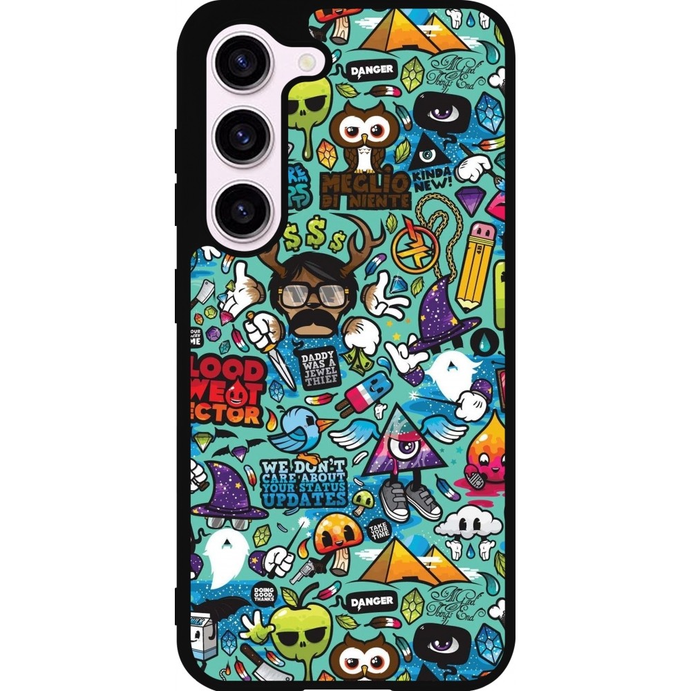 Samsung Galaxy S23 FE Case Hülle - Silikon schwarz Mixed Cartoons Turquoise
