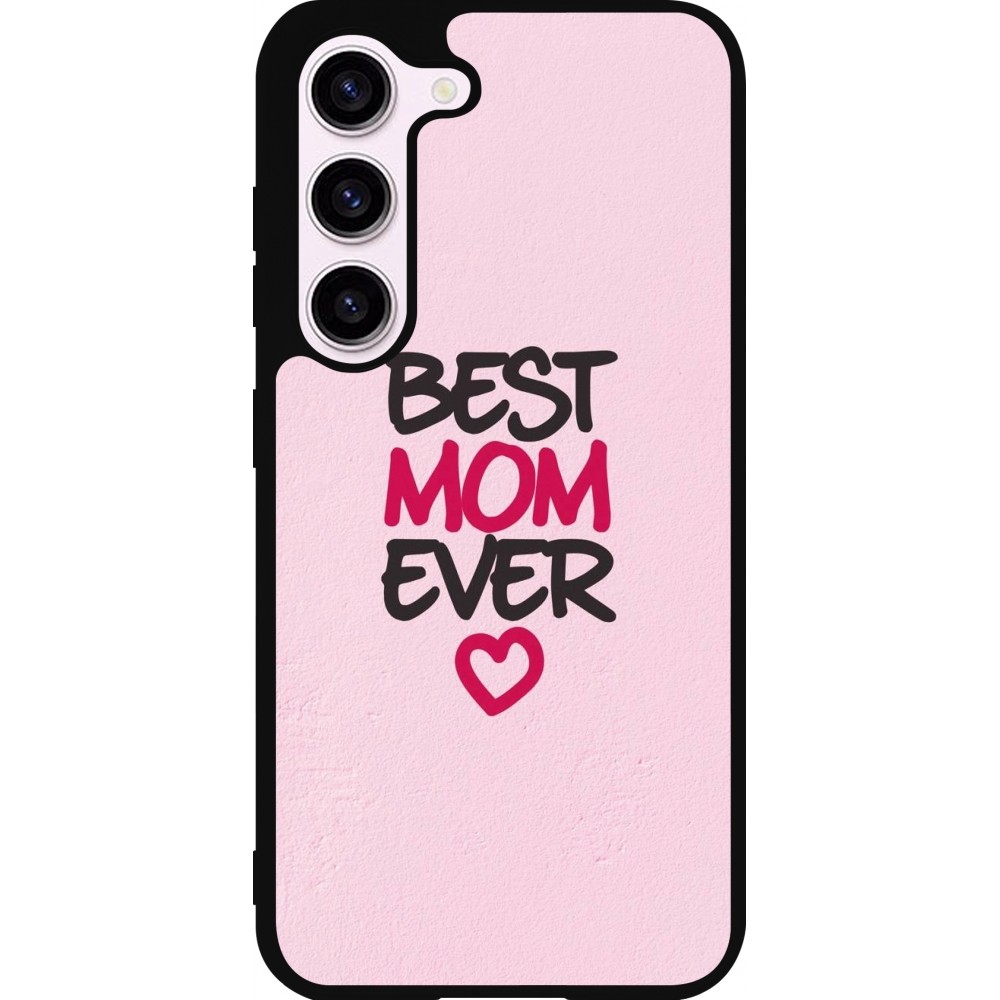 Samsung Galaxy S23 FE Case Hülle - Silikon schwarz Mom 2023 best Mom ever pink