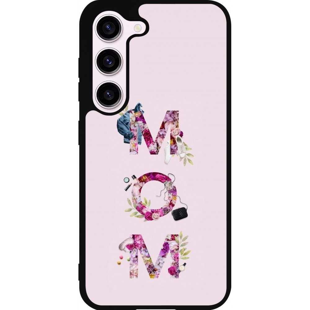 Coque Samsung Galaxy S23 FE - Silicone rigide noir Mom 2024 girly mom