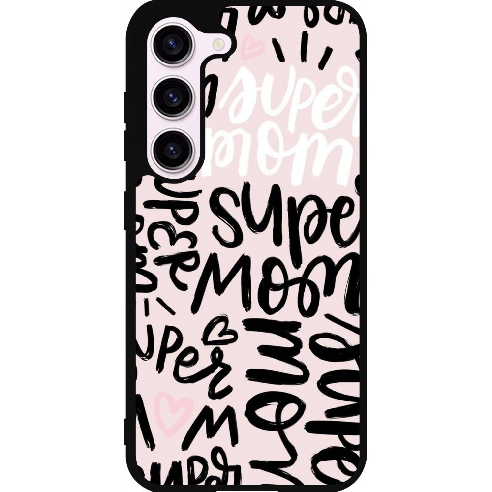 Samsung Galaxy S23 FE Case Hülle - Silikon schwarz Mom 2024 Super mom