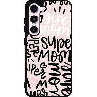 Coque Samsung Galaxy S23 FE - Silicone rigide noir Mom 2024 Super mom