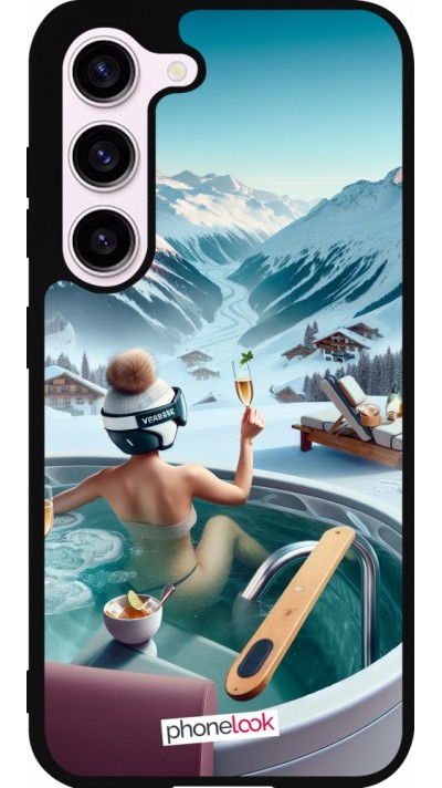 Coque Samsung Galaxy S23 FE - Silicone rigide noir Montagne Glamour Jacuzzi