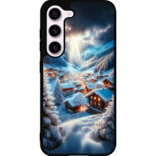 Coque Samsung Galaxy S23 FE - Silicone rigide noir Mont Neige Lumière