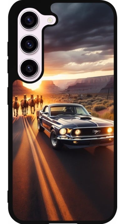 Coque Samsung Galaxy S23 FE - Silicone rigide noir Mustang 69 Grand Canyon