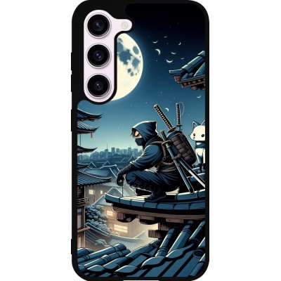Samsung Galaxy S23 FE Case Hülle - Silikon schwarz Ninja unter dem Mond