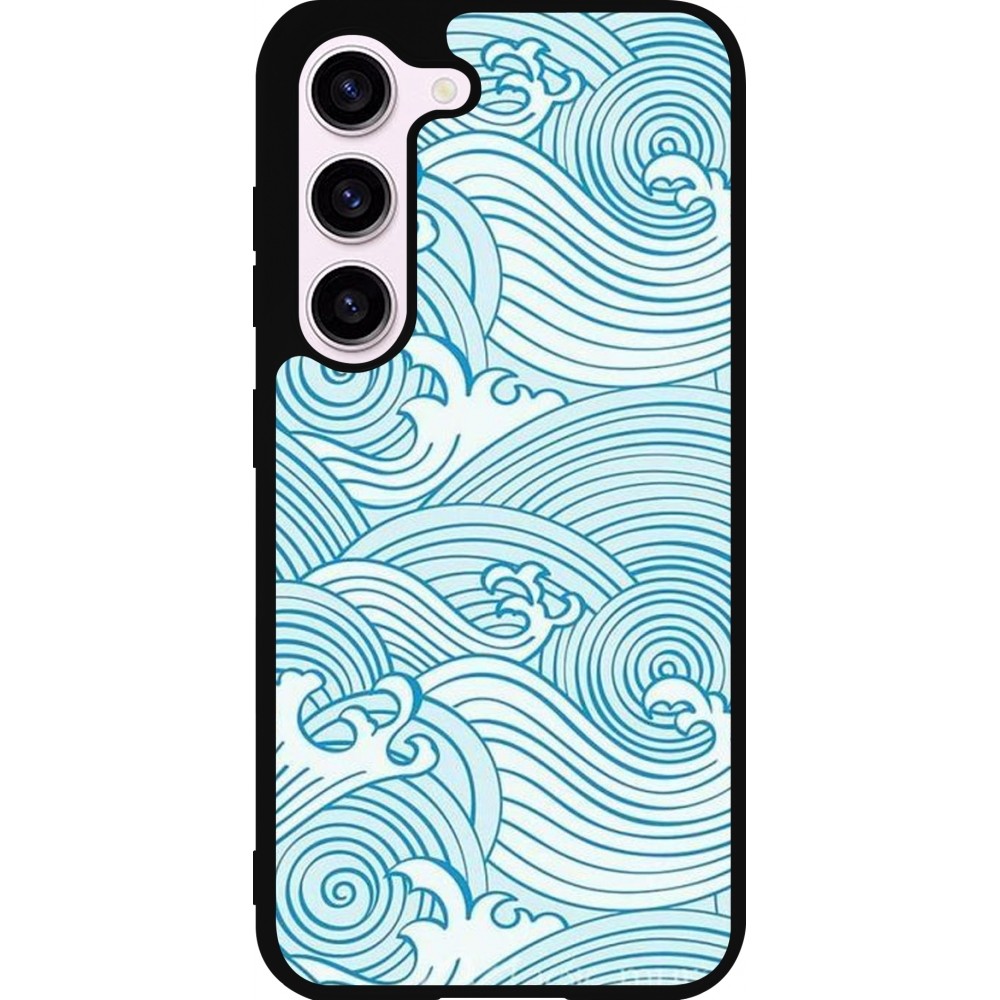 Coque Samsung Galaxy S23 FE - Silicone rigide noir Ocean Waves