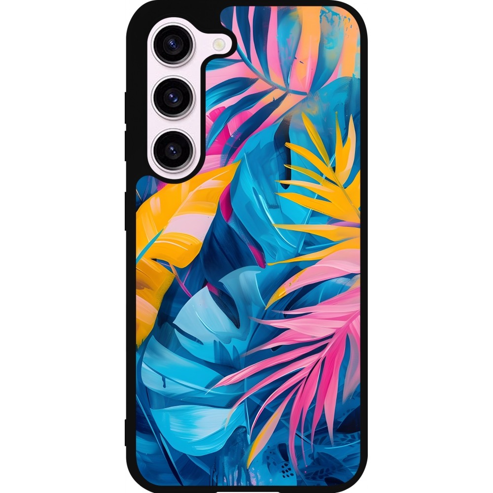 Samsung Galaxy S23 FE Case Hülle - Silikon schwarz Palms Blue