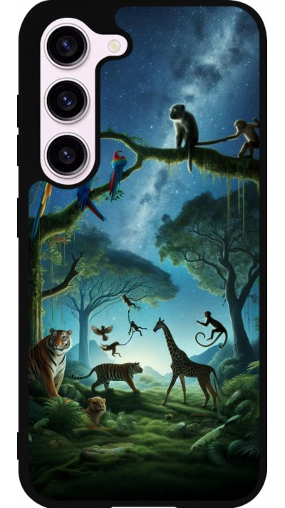 Coque Samsung Galaxy S23 FE - Silicone rigide noir Paradis des animaux exotiques