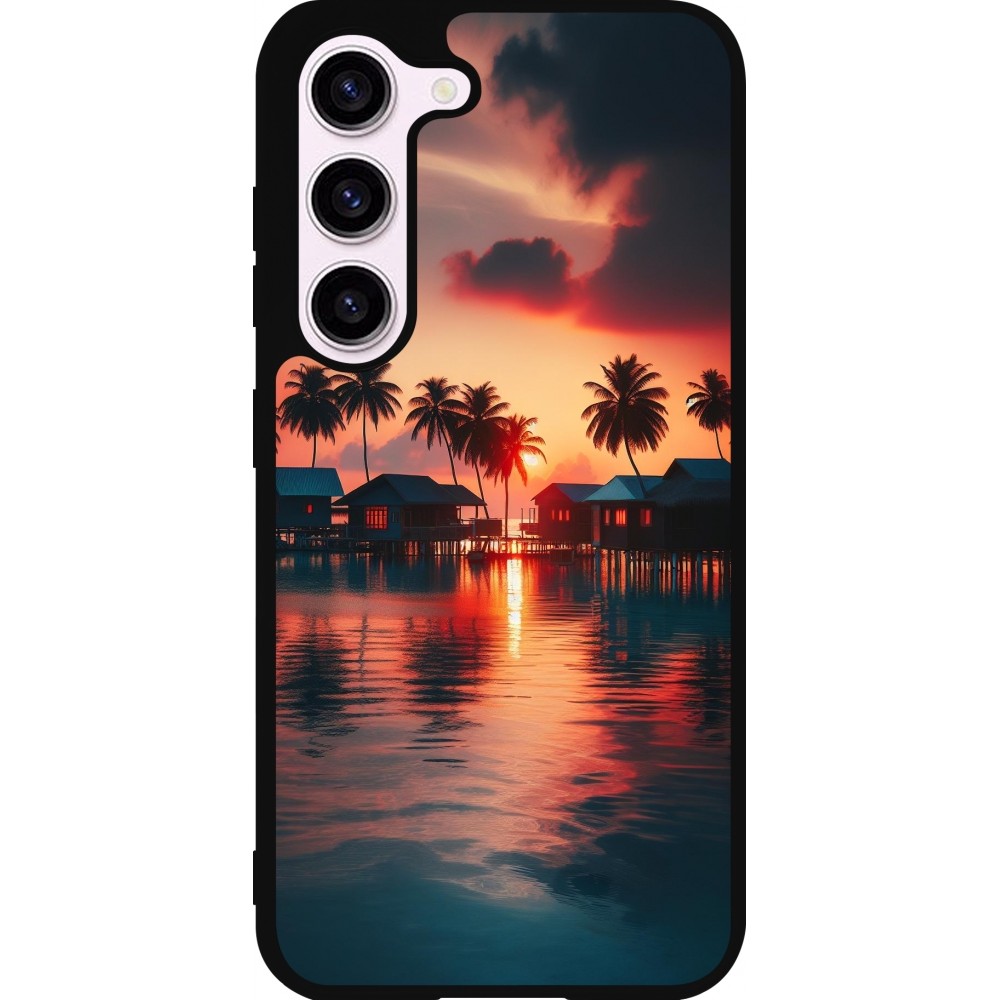 Samsung Galaxy S23 FE Case Hülle - Silikon schwarz Paradies Malediven