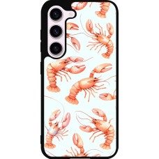 Samsung Galaxy S23 FE Case Hülle - Silikon schwarz Muster von pastellfarbenen Hummern