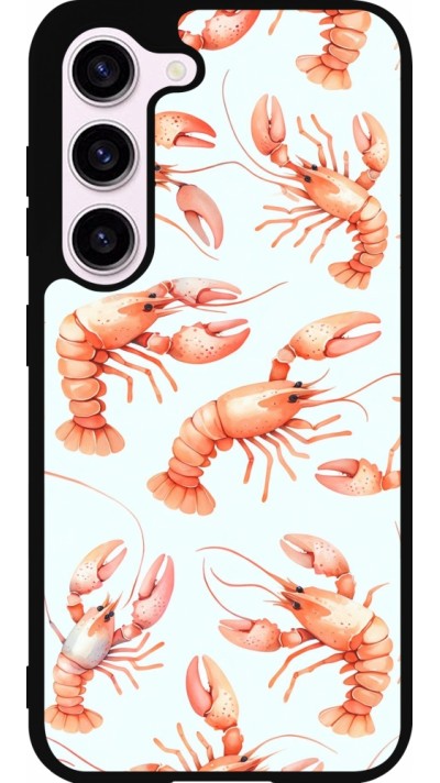 Coque Samsung Galaxy S23 FE - Silicone rigide noir Pattern de homards pastels