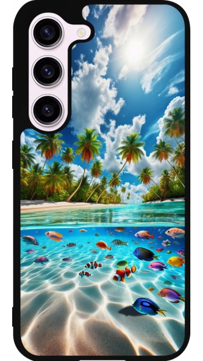 Coque Samsung Galaxy S23 FE - Silicone rigide noir Plage Paradis