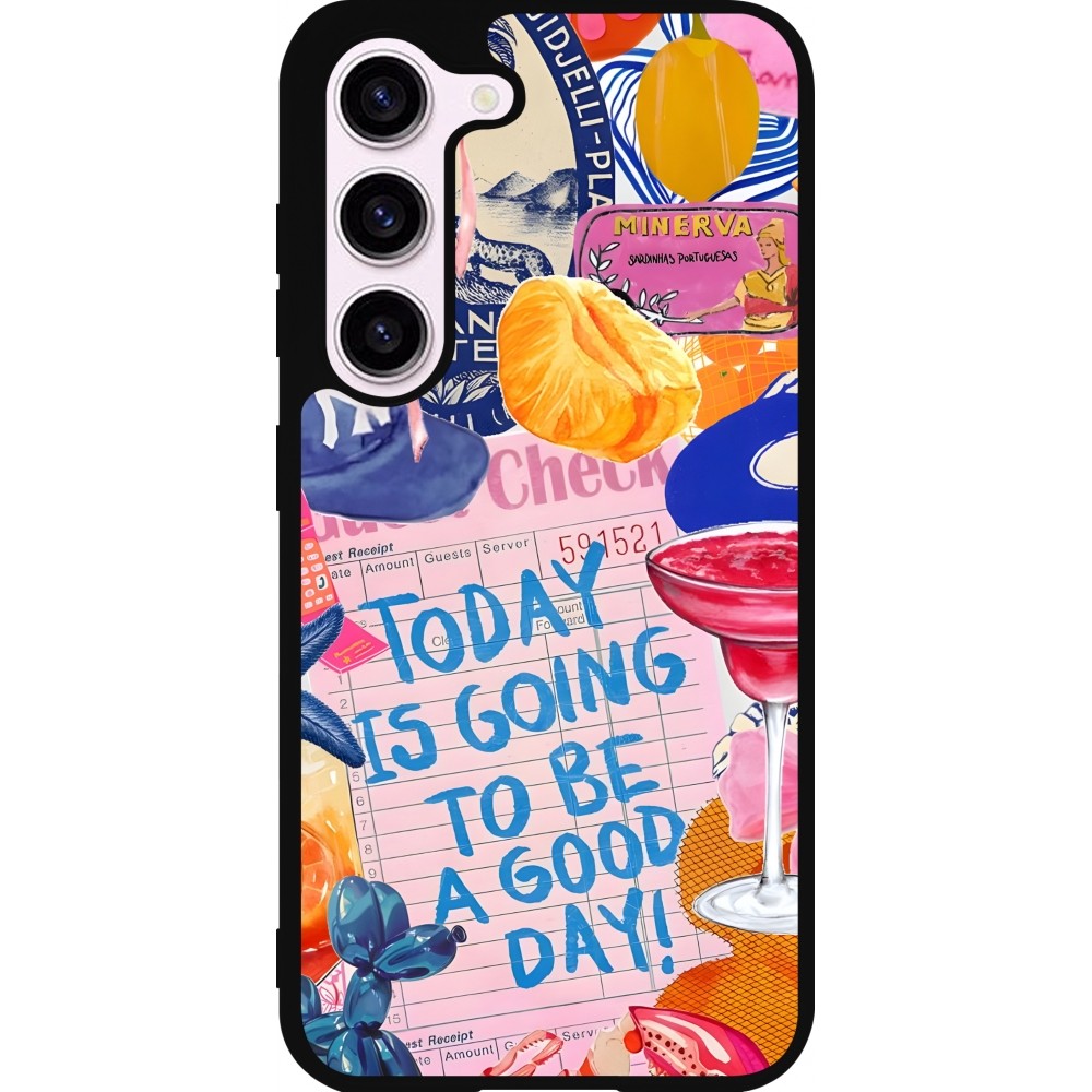 Samsung Galaxy S23 FE Case Hülle - Silikon schwarz Preppy Today is Going to be a good day