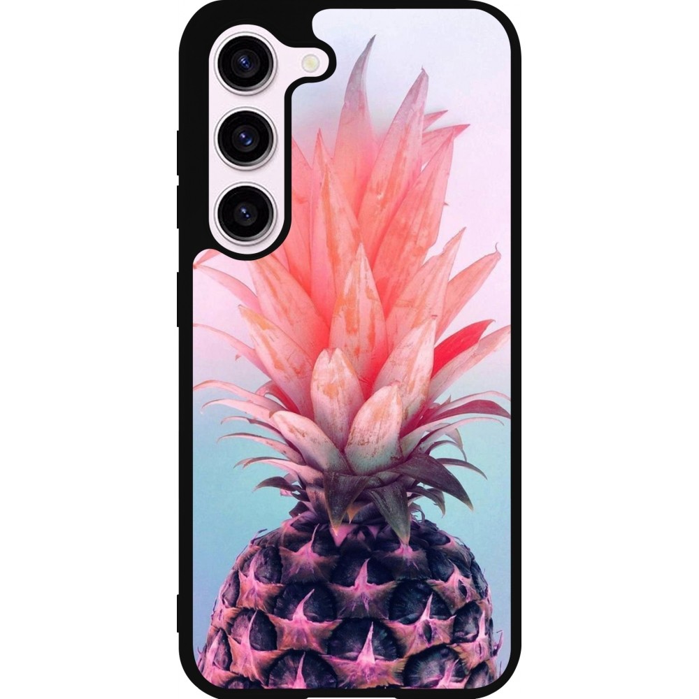 Coque Samsung Galaxy S23 FE - Silicone rigide noir Purple Pink Pineapple