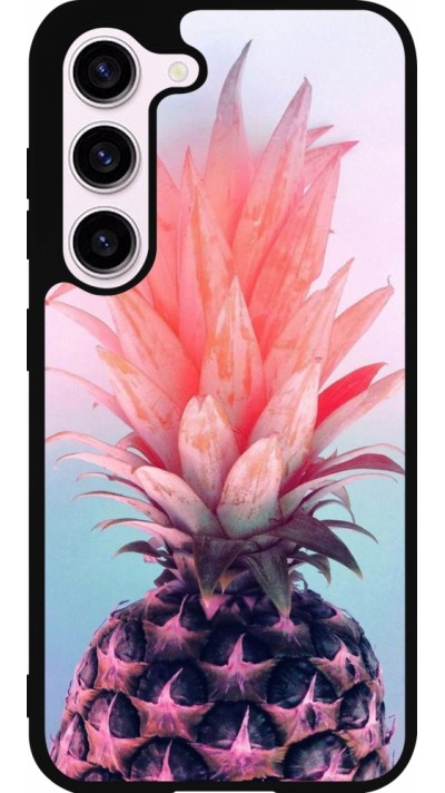 Samsung Galaxy S23 FE Case Hülle - Silikon schwarz Purple Pink Pineapple