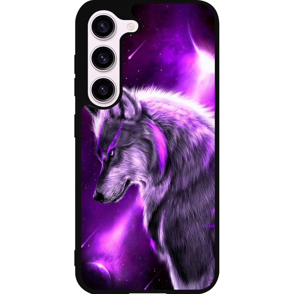 Coque Samsung Galaxy S23 FE - Silicone rigide noir Purple Sky Wolf