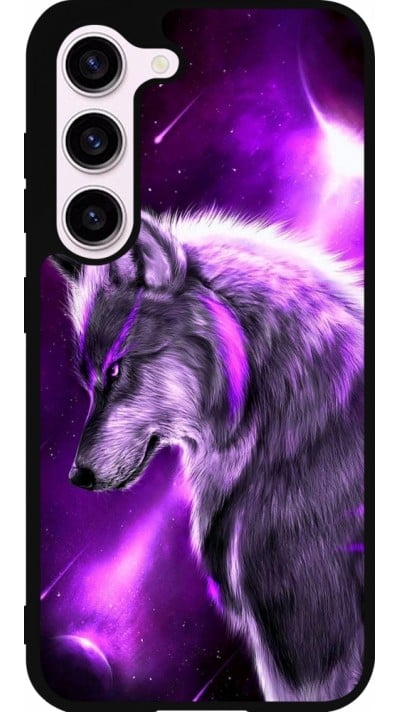Coque Samsung Galaxy S23 FE - Silicone rigide noir Purple Sky Wolf