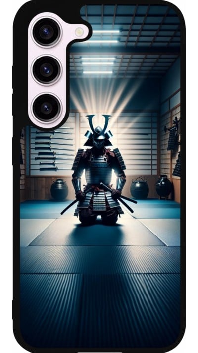 Coque Samsung Galaxy S23 FE - Silicone rigide noir Samouraï en prière