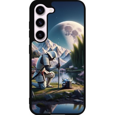 Samsung Galaxy S23 FE Case Hülle - Silikon schwarz Samurai Katana Mond