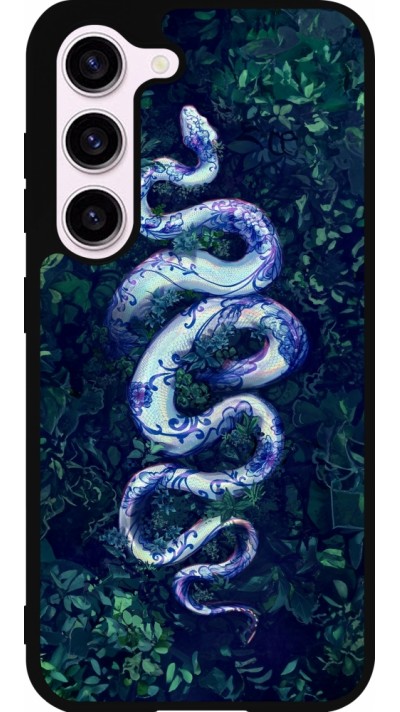 Samsung Galaxy S23 FE Case Hülle - Silikon schwarz Snake Blue Anaconda