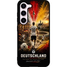 Coque Samsung Galaxy S23 FE - Silicone rigide noir Football Allemagne splash 2026