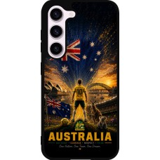 Coque Samsung Galaxy S23 FE - Silicone rigide noir Football Australie splash 2026
