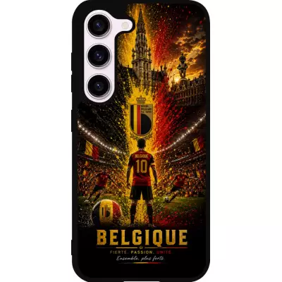 Coque Samsung Galaxy S23 FE - Silicone rigide noir Football Belgique splash 2026