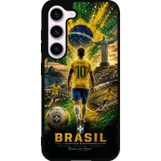 Coque Samsung Galaxy S23 FE - Silicone rigide noir Football Brésil splash 2026
