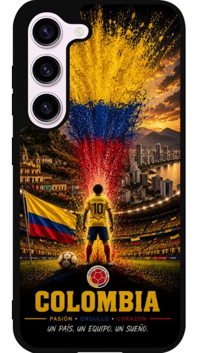 Coque Samsung Galaxy S23 FE - Silicone rigide noir Football Colombie splash 2026