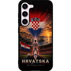 Coque Samsung Galaxy S23 FE - Silicone rigide noir Football Croatie splash 2026