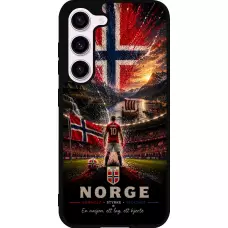 Coque Samsung Galaxy S23 FE - Silicone rigide noir Football Norvège splash 2026