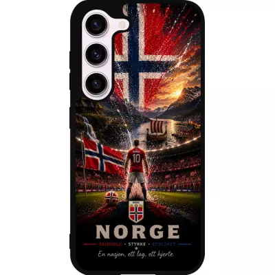 Coque Samsung Galaxy S23 FE - Silicone rigide noir Football Norvège splash 2026
