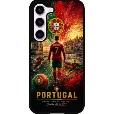 Coque Samsung Galaxy S23 FE - Silicone rigide noir Football Portugal splash 2026