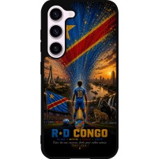 Coque Samsung Galaxy S23 FE - Silicone rigide noir Football République démocratique du Congo splash 2026