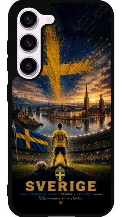 Coque Samsung Galaxy S23 FE - Silicone rigide noir Football Suède splash 2026